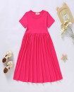 Girls 2T-10Y Summer Bamboo Twirl Dress Short Sleeve Fuchsia